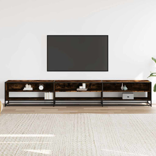 vidaXL TV Cabinet Smoked Oak 270x40x46 cm Engineered Wood