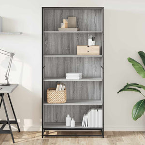 vidaXL Sonoma Grey Bookcase 80.5x35x170.5 cm Engineered Wood