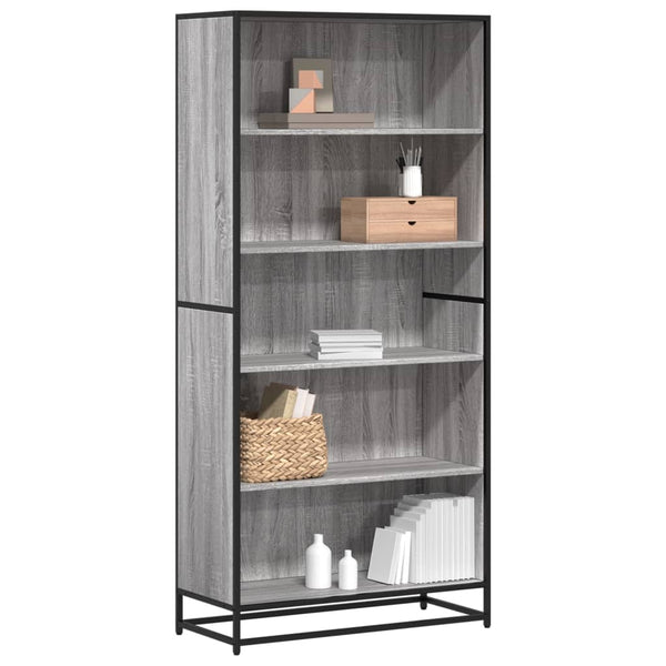 vidaXL Sonoma Grey Bookcase 80.5x35x170.5 cm Engineered Wood