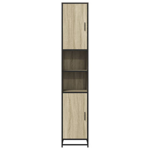 vidaXL Bathroom Cabinet Oak Look 35x37.5x188.5 cm Engineered Wood Metal