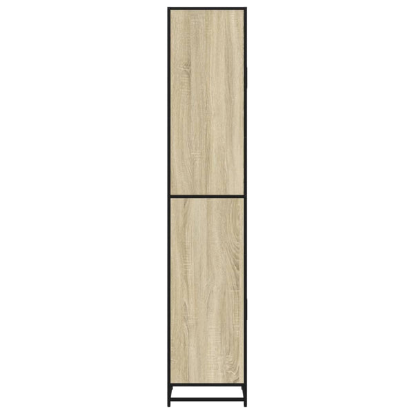 vidaXL Bathroom Cabinet Oak Look 35x37.5x188.5 cm Engineered Wood Metal
