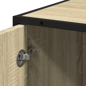 vidaXL Bathroom Cabinet Oak Look 35x37.5x188.5 cm Engineered Wood Metal