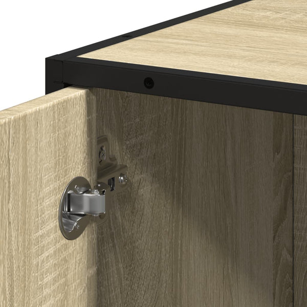 vidaXL Bathroom Cabinet Oak Look 35x37.5x188.5 cm Engineered Wood Metal