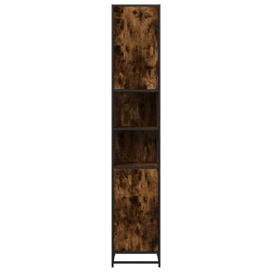 vidaXL Bathroom Cabinet Smoked Oak 35x37.5x188.5 cm Engineered Wood Metal