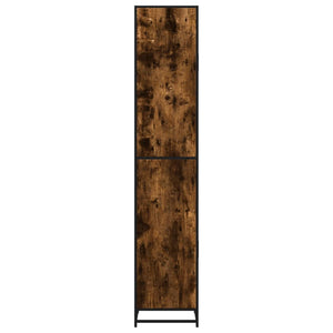 vidaXL Bathroom Cabinet Smoked Oak 35x37.5x188.5 cm Engineered Wood Metal