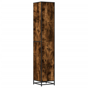 vidaXL Bathroom Cabinet Smoked Oak 35x37.5x188.5 cm Engineered Wood Metal
