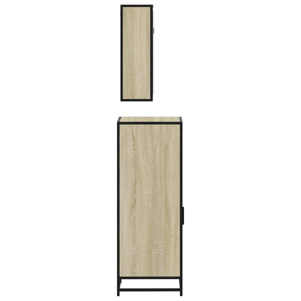 vidaXL 3-Piece Bathroom Furniture Set Sonoma Oak Engineered Wood