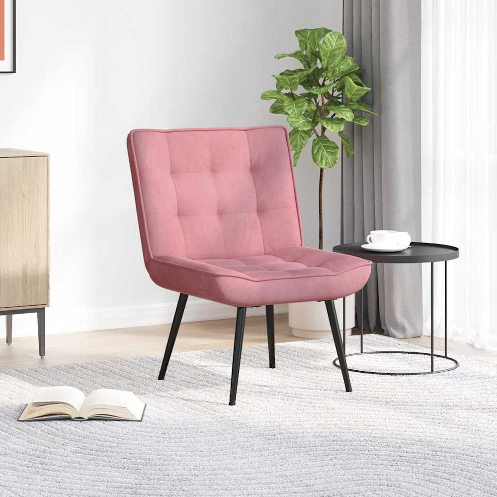 vidaXL Relaxation Chair Pink 64x74x84 cm Velvet