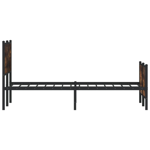 vidaXL Metal Bed Frame without Mattress Smoked Oak 140x200 cm