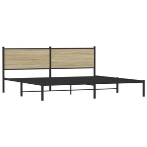 vidaXL Metal Bed Frame without Mattress Sonoma Oak 200x200 cm
