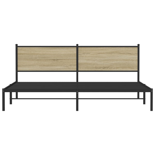 vidaXL Metal Bed Frame without Mattress Sonoma Oak 200x200 cm