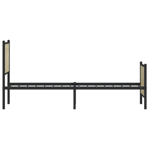 vidaXL Metal Bed Frame without Mattress Sonoma Oak 140x190 cm