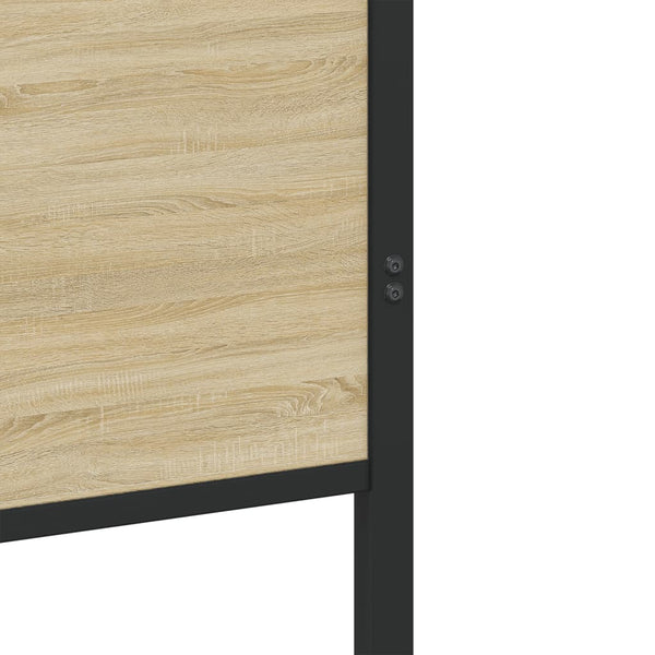 vidaXL Metal Bed Frame without Mattress Sonoma Oak 140x190 cm