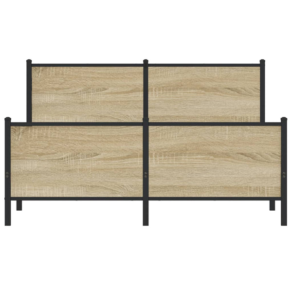 vidaXL Metal Bed Frame without Mattress Sonoma Oak 160x200 cm