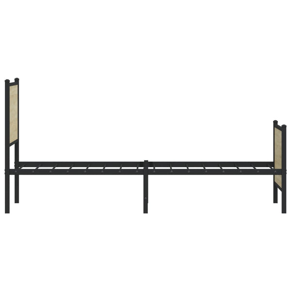 vidaXL Metal Bed Frame without Mattress Sonoma Oak 160x200 cm