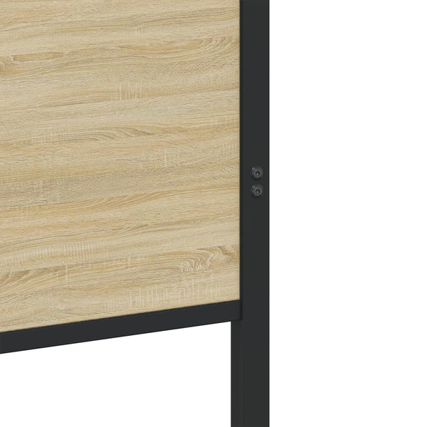 vidaXL Metal Bed Frame without Mattress Sonoma Oak 160x200 cm