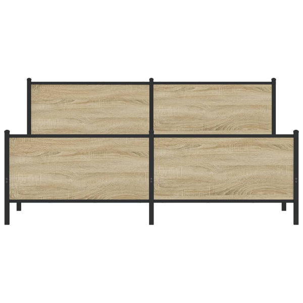 vidaXL Metal Bed Frame without Mattress Sonoma Oak 183x213 cm
