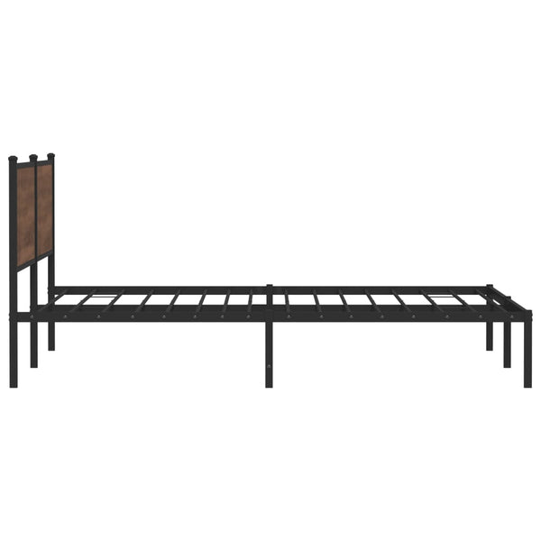 vidaXL Metal Bed Frame without Mattress Brown Oak-Look 200x200 cm