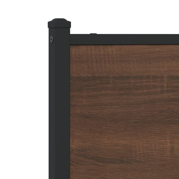 vidaXL Metal Bed Frame without Mattress Brown Oak-Look 200x200 cm