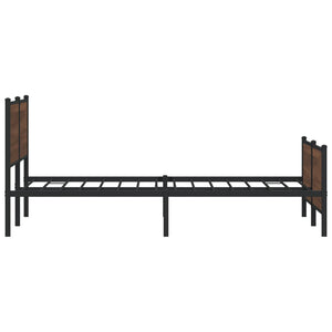 vidaXL Metal Bed Frame without Mattress Brown Oak-Look 180x200 cm