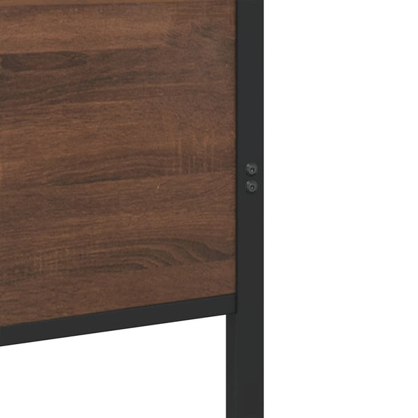 vidaXL Metal Bed Frame without Mattress Brown Oak-Look 180x200 cm