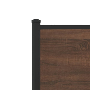 vidaXL Metal Bed Frame without Mattress Brown Oak-Look 180x200 cm