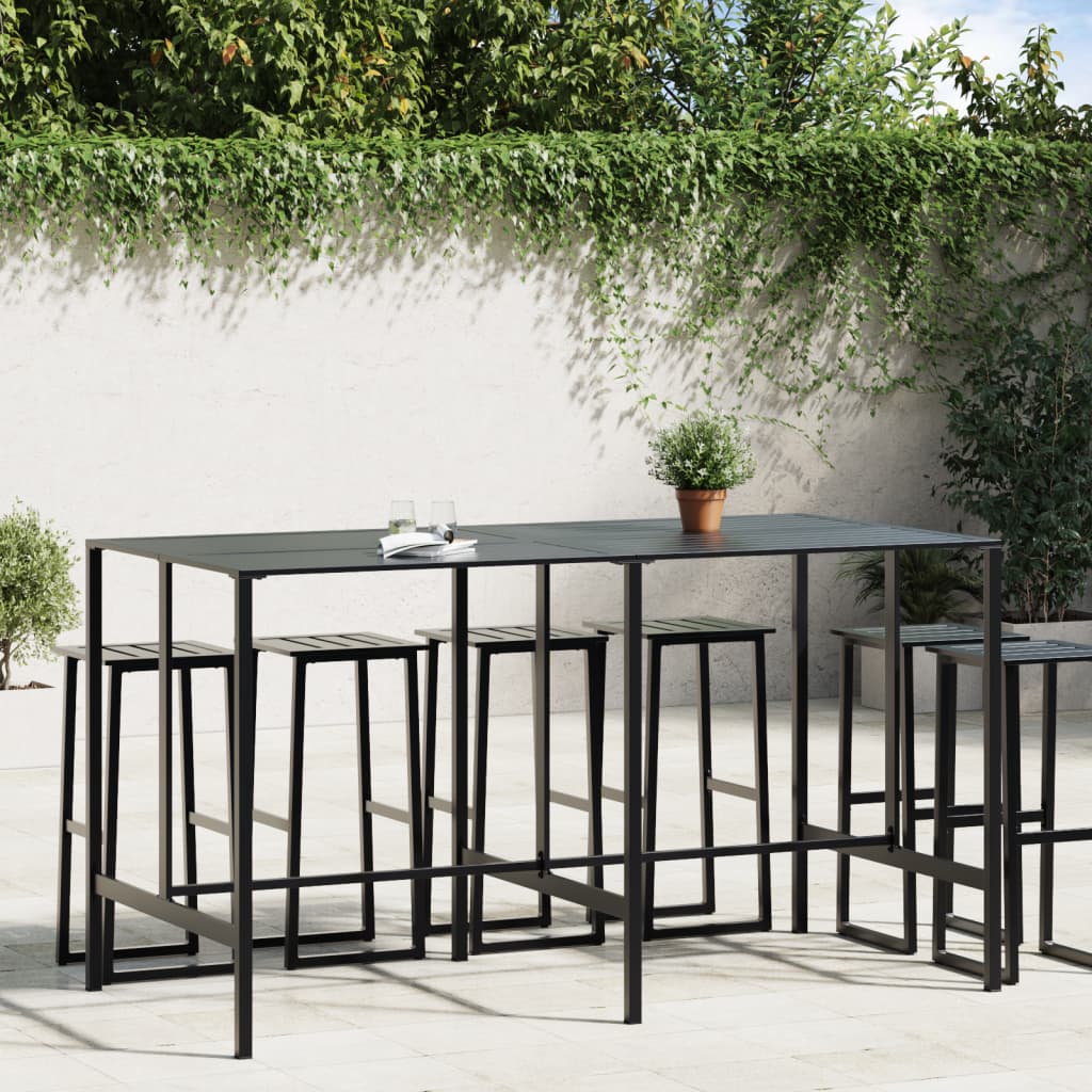 vidaXL Bar Table Black 200x100x110 cm Powder-Coated Steel