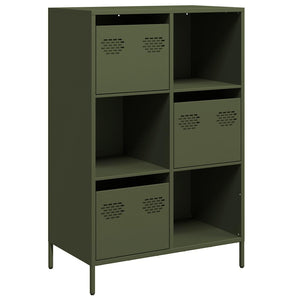 Olivgrünes Highboard 68x39x103,5 cm Stahl