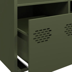 Olivgrünes Highboard 68x39x103,5 cm Stahl