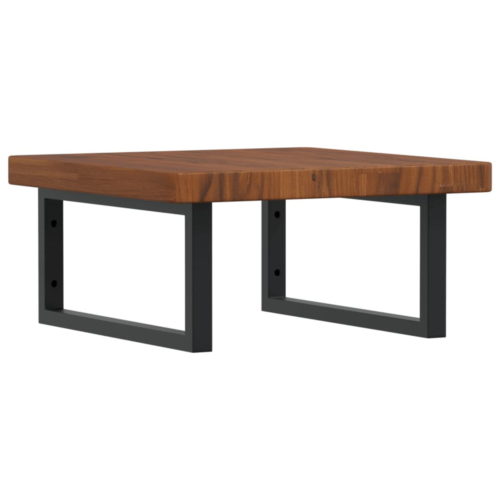 vidaXL Sink Countertop with Bracket Steel and Solid Oak Wood