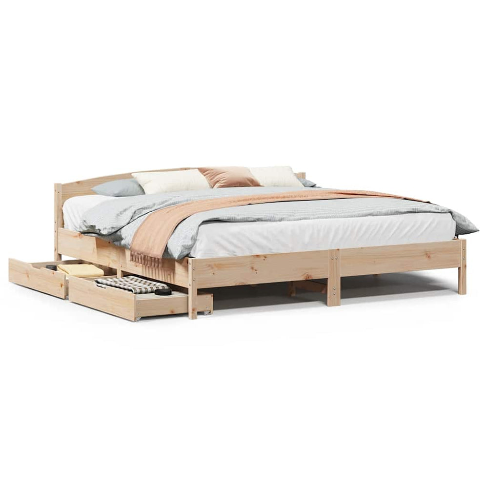 vidaXL Solid Wood Bed Frame without Mattress 200x200 cm Pine Wood