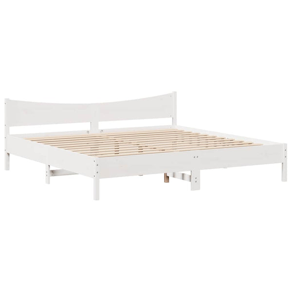 vidaXL Solid Wood Bed with Drawers White 200x200 cm Pine