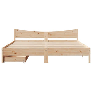 vidaXL Solid Wood Bed with Drawers 180x200 cm Pine