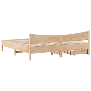 vidaXL Solid Wood Bed with Drawers 180x200 cm Pine