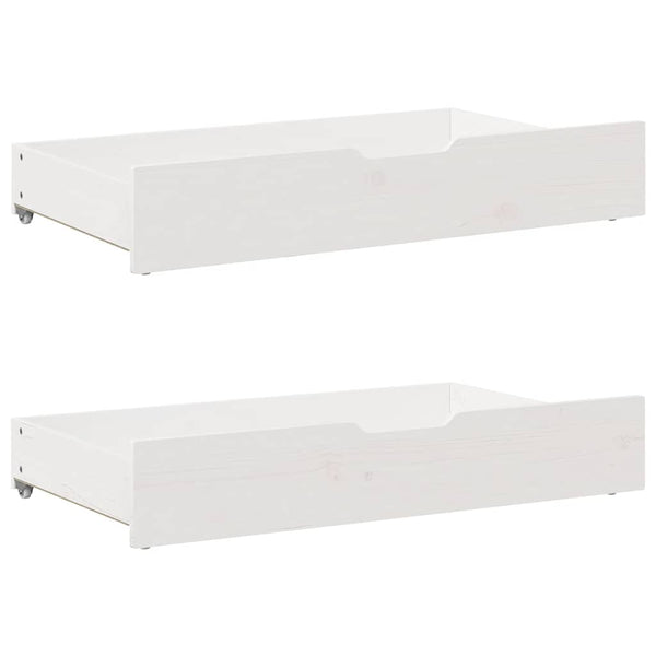 vidaXL Solid Wood Bed with Drawers White 150x200 cm Pine