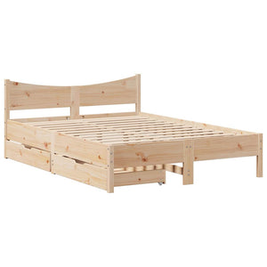 vidaXL Solid Wood Bed with Drawers 120x200 cm Pine