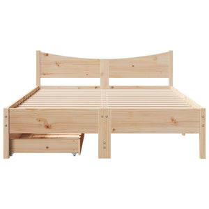 vidaXL Solid Wood Bed with Drawers 120x200 cm Pine
