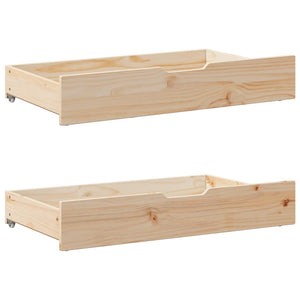 vidaXL Solid Wood Bed with Drawers 90x200 cm Pine