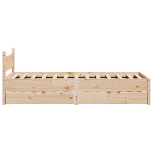 vidaXL Solid Wood Bed with Drawers 90x200 cm Pine