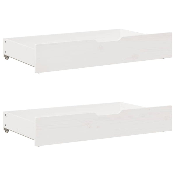 vidaXL Day Bed with Drawers White 90x200 cm Solid Pine Wood