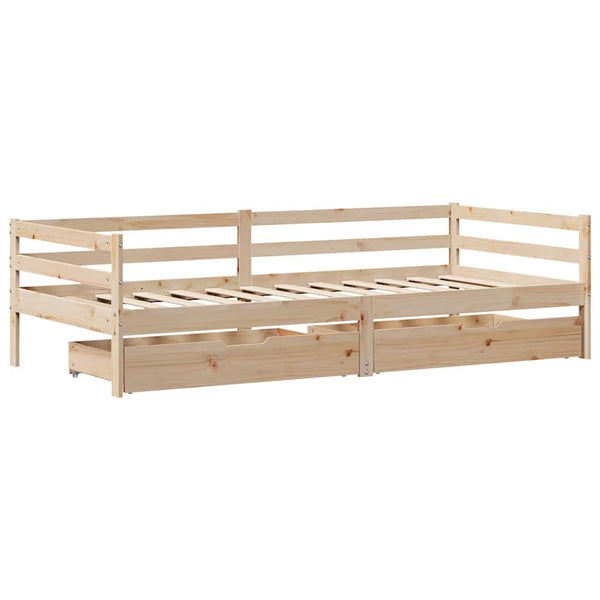 vidaXL Day Bed with Drawers 80x200 cm Solid Pine Wood