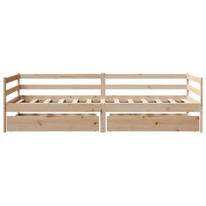 vidaXL Day Bed with Drawers 80x200 cm Solid Pine Wood