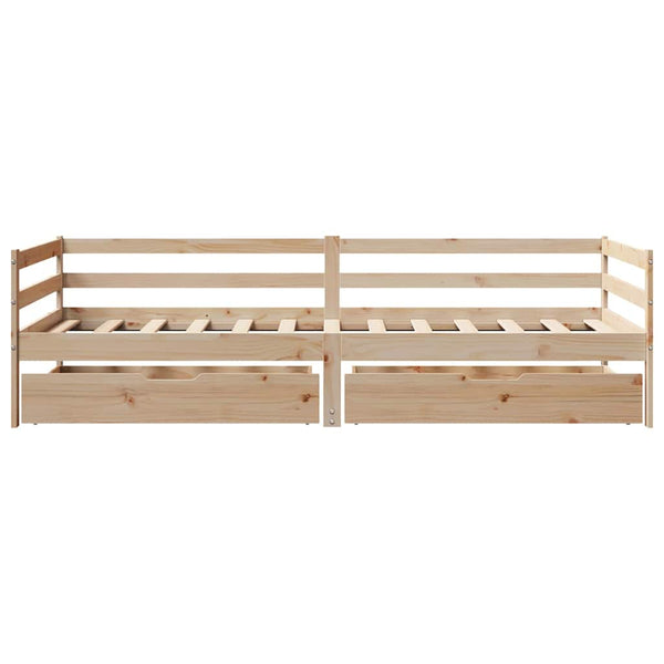 vidaXL Day Bed with Drawers 80x200 cm Solid Pine Wood