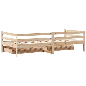 vidaXL Day Bed with Drawers 80x200 cm Solid Pine Wood