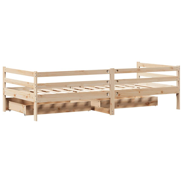 vidaXL Day Bed with Drawers 80x200 cm Solid Pine Wood