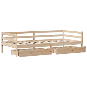 vidaXL Day Bed with Drawers 80x200 cm Solid Pine Wood