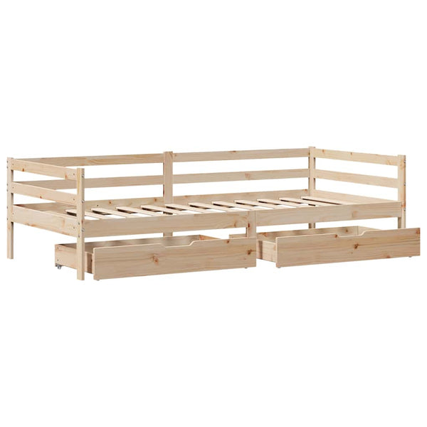 vidaXL Day Bed with Drawers 80x200 cm Solid Pine Wood