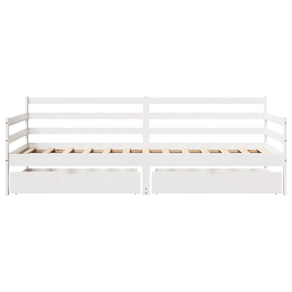 vidaXL Day Bed with Drawers White 90x190 cm Pine Wood