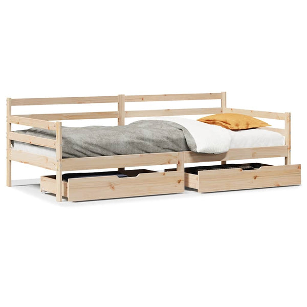 vidaXL Day Bed with Drawers White 80x200 cm Pine Wood