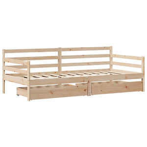 vidaXL Day Bed with Drawers White 80x200 cm Pine Wood